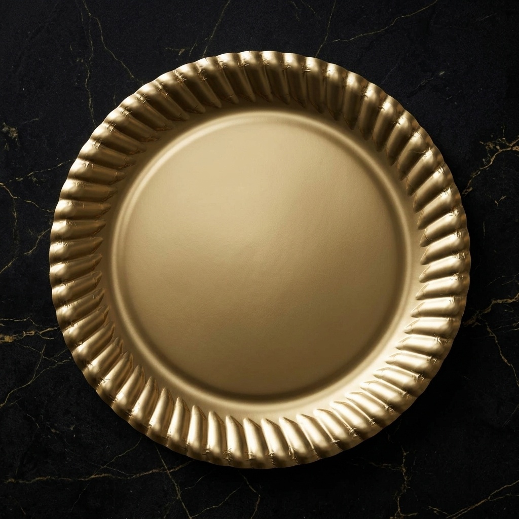 8681944307619.jpg Kika Gold Sunum Tabağı 23 cm 8 Adet - Görsel 1