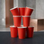 Roll-Up 8'li Kırmızı Karton Bardak 200cc (8oz)