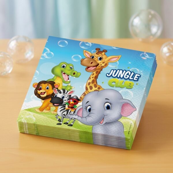 Jungle Club Desenli Çocuk Parti Peçetesi 16'lı 33x33 cm