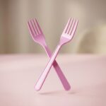 Kika 24'lü Tek Kullanımlık Pembe Plastik Çatal
