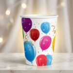 Sparkling Balloons Desenli Karton Bardak