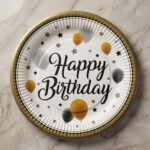 Happy Birthday Baskılı Karton Tabak 23 cm 8'li