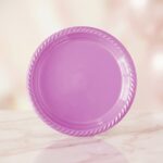 Pembe Tek Kullanımlık Plastik Tabak 22 cm 24'lü