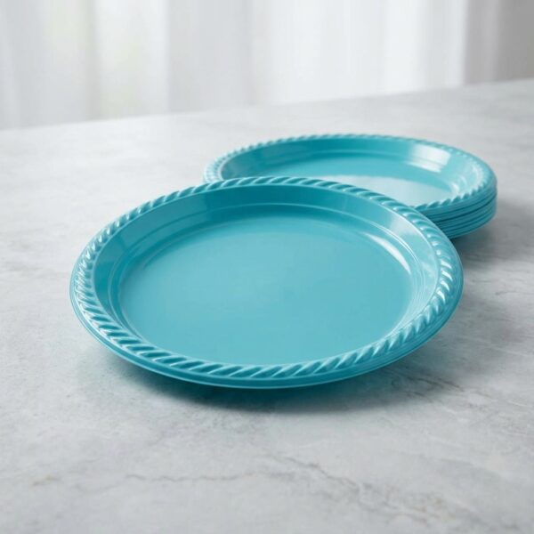 Kikajoy Mavi Tek Kullanımlık Plastik Tabak 22 cm 24'lü