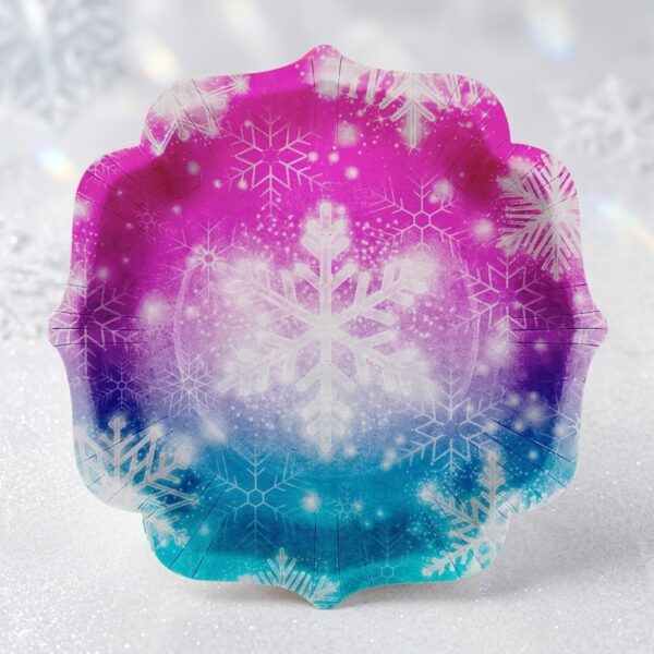 Snowflakes Desenli Karton Tabak 23 cm 8'li Paket