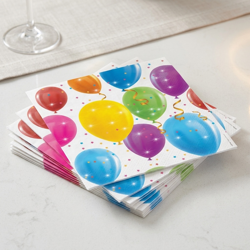 8681944320618.jpg Sparkling Balloons Temalı 16'lı Kağıt Parti Peçetesi - Görsel 1