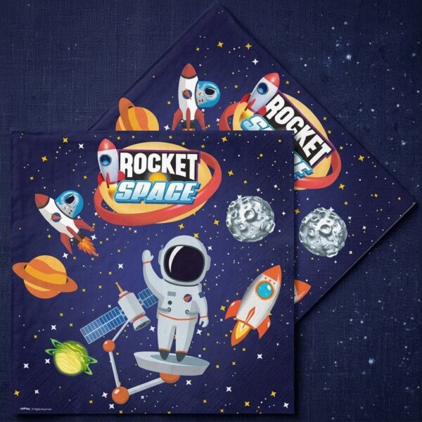 Rocket Space Desenli Kağıt Peçete 33x33 cm 16'lı