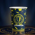Champion Futbol Temalı Sarı Lacivert Karton Bardak