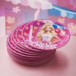 Barbie Bestie Temalı 23 cm Karton Tabak 8'li Paket