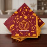 Champion Temalı Sarı Kırmızı Kağıt Peçete 33x33 cm 16'lı