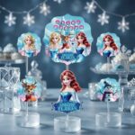 Snowflakes Temalı Çocuk Doğum Günü Pasta Süsü Seti