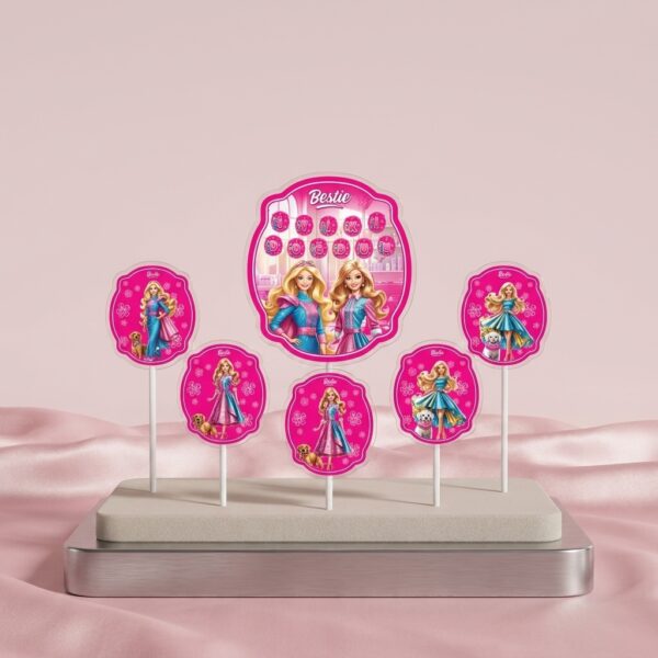 Barbie Bestie Temalı Pasta Süsü 6'lı Set