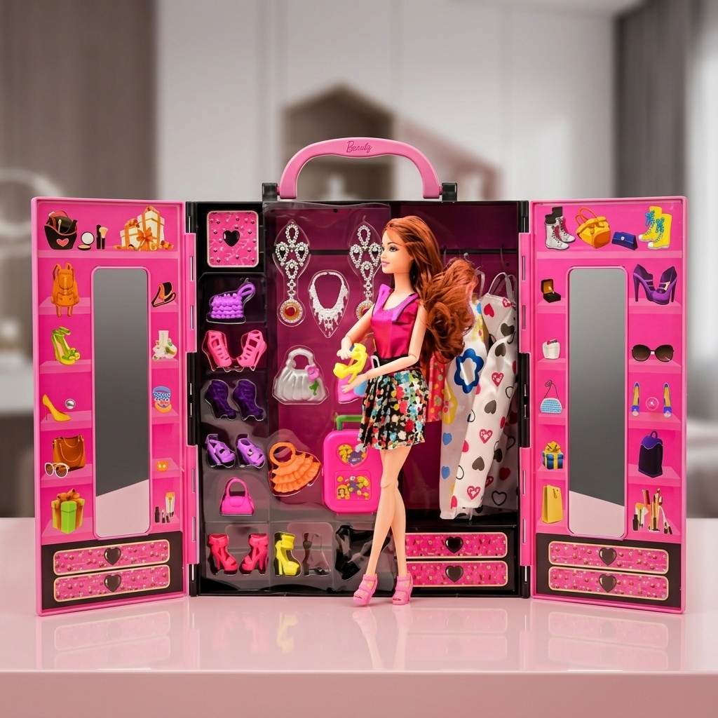 8682124000238.jpg Beauty Fashion Star Bebekli Gardırop ve Aksesuar Oyun Seti - Görsel 1