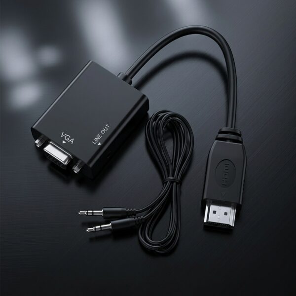 ROSE RC-659 HDMI to VGA Ses Destekli Dönüştürücü - Siyah