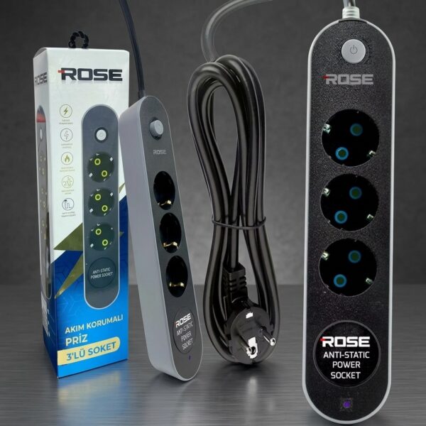 Rose GR-300 3'lü 3 Metre Akım Korumalı Grup Priz