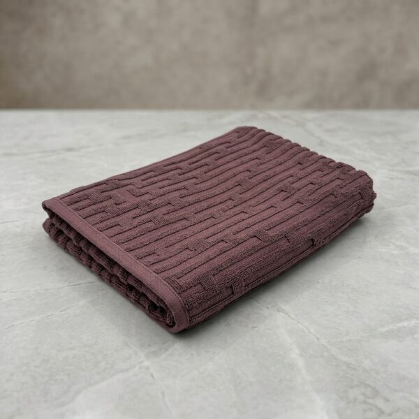 Nurpak Kilim Desenli Banyo Ayak Havlusu 50x70 cm - Mürdüm