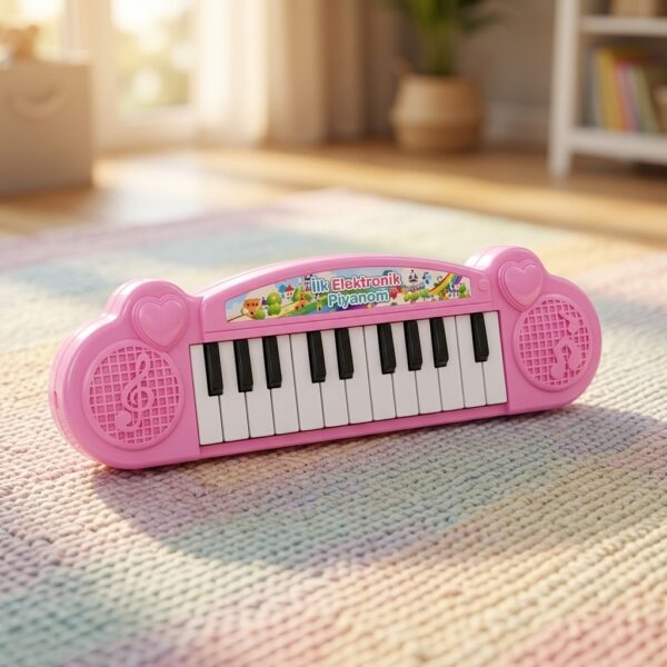 Canali Pilli Eğitici Çocuk Piyanosu Pembe 32x9 cm