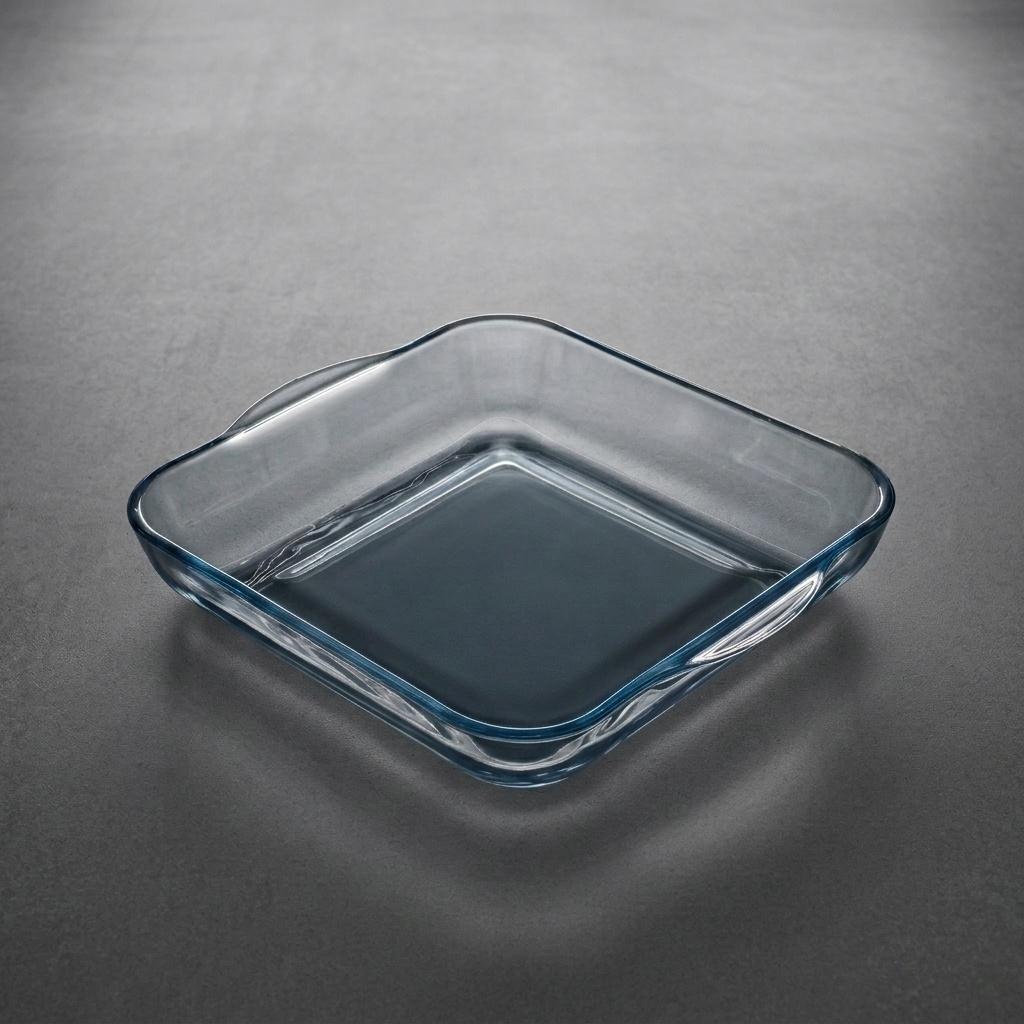 8682911647103.jpg Borart Antrasit Büyük Kare Dekoratif Borcam Tepsi 30x27 cm - Görsel 1