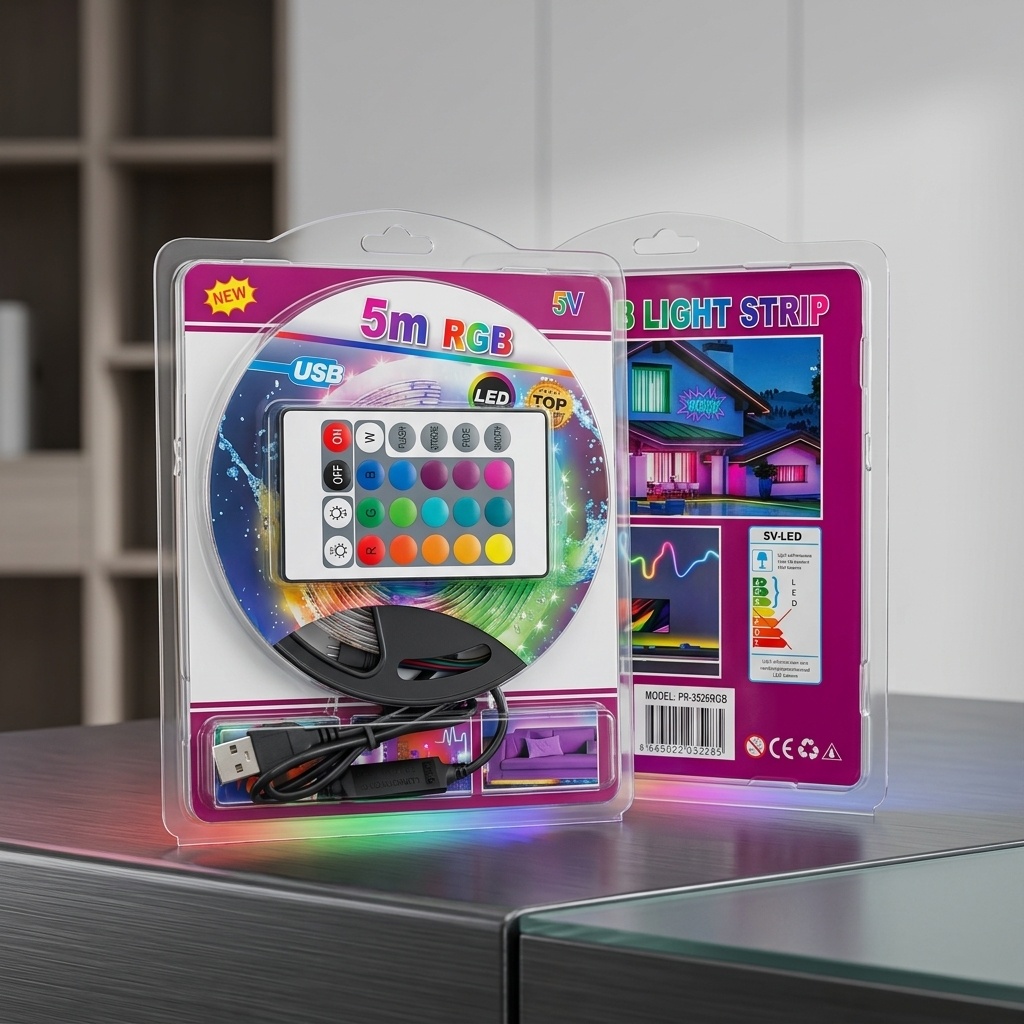 8683022035285.jpg PRINCO PR-3528 5 Metre RGB Şerit LED Uzaktan Kumandalı Aydınlatma - Görsel 1