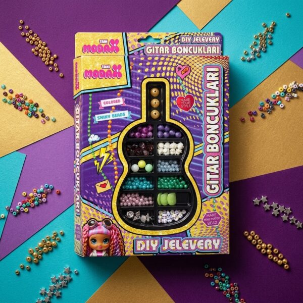 Taki Moda DIY Gitar Şeklinde Boncuk Takı Tasarım Seti