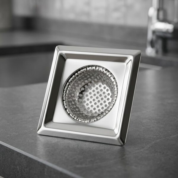 Yakut 7 cm Kare Metal Lavabo Süzgeci