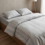 Brillant Soft Cotton Çift Kişilik Nevresim Takımı Gri Çizgili