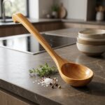 Wood Ahşap Vernikli Kancalı Mutfak Kepçesi 018