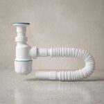 Özbest Taslı Körüklü Lavabo Sifonu Esnek Beyaz