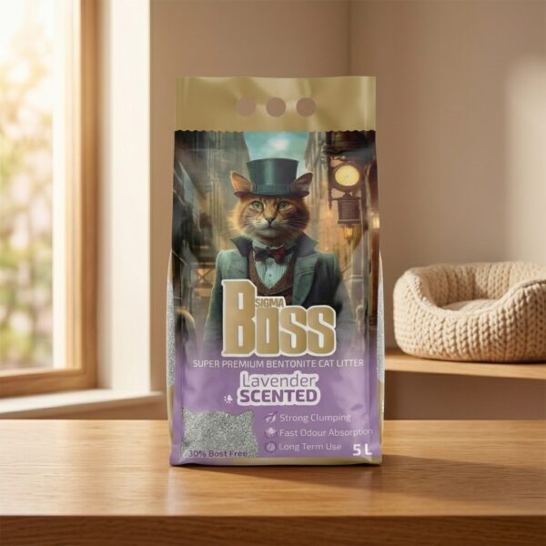 Boss Lavanta Kokulu Süper Beyaz Bentonit Kedi Kumu 5 Litre – Topaklanan Hijyenik