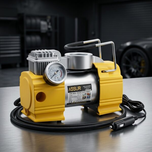 Assur ASR8047 12V 150 PSI Mini Hava Kompresörü - Sarı/Gri