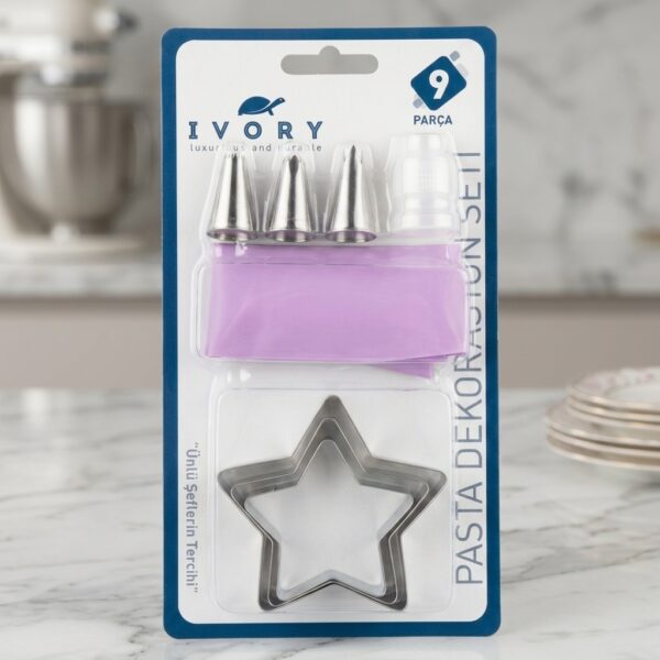 Ivory 9 Parça Pasta Dekorasyon ve Süsleme Seti