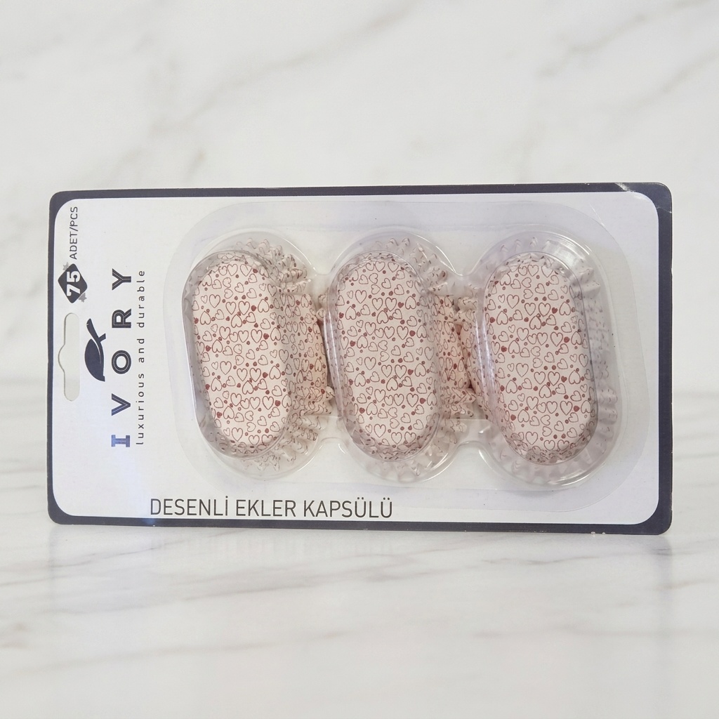 8684089208438.jpg Ivory 75 Adet Kalpli Kağıt Ekler ve Cupcake Kapsülü Ivo-ck129 - Görsel 1