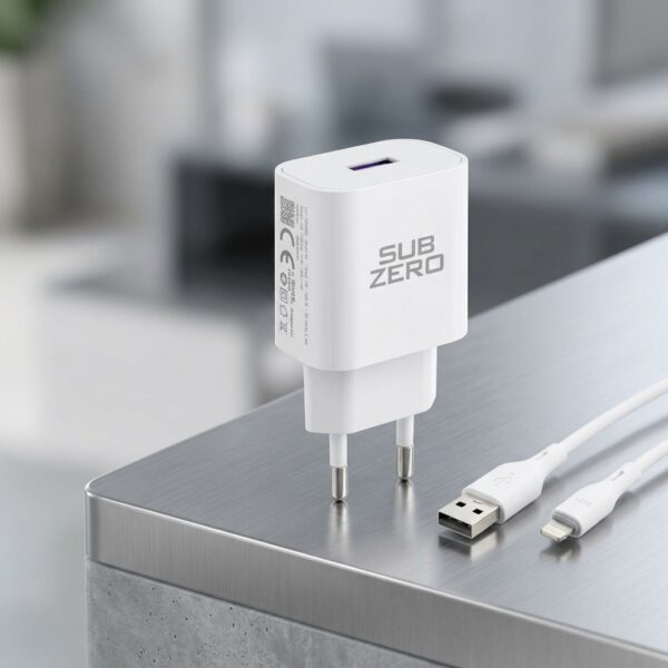 Subzero SG71 18W 3.4A Hızlı iPhone Ev Şarj Aleti ve Lightning Kablo