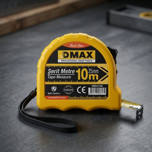 DMAX Profesyonel Çelik Şerit Metre 10m x 25mm