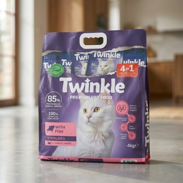 Bioes Twinkle Kısırlaştırılmış Balıklı Kedi Maması 4 kg (4x1 kg) Yetişkin Kedi Maması