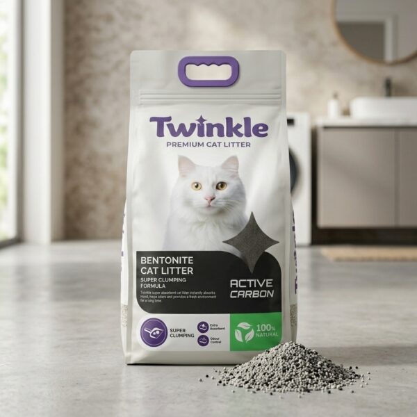 Bioes Twinkle Aktif Karbonlu Bentonit Kedi Kumu 10 Lt - Tozsuz Topaklanan Koku Önleyici