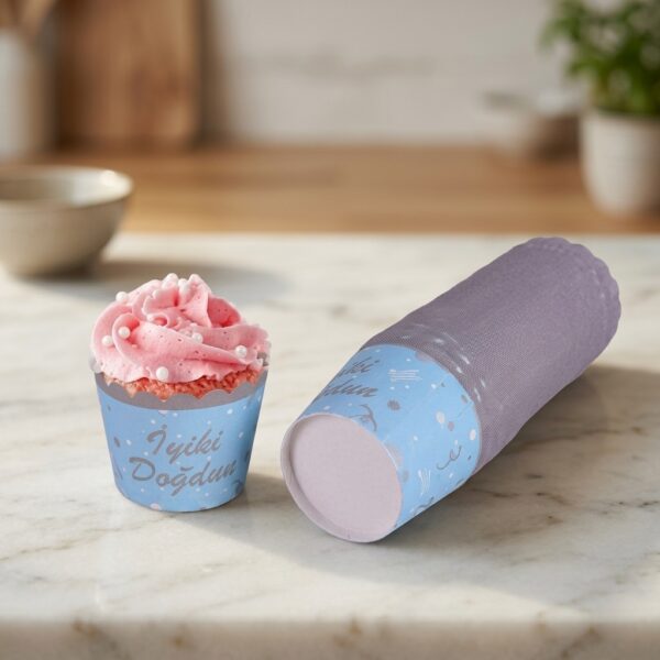İyiki Doğdun Yazılı Cupcake Muffin Kağıdı 25'li Set