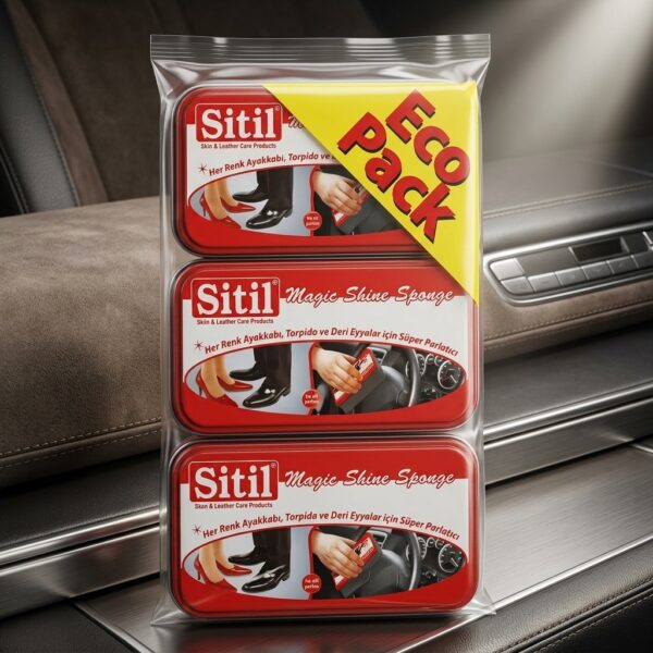 Sitil Magic Shine Sünger 3'lü Eco Pack - Ayakkabı ve Deri Parlatıcı