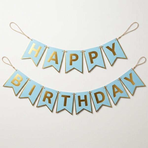 Happy Birthday Varak Yaldızlı Lüx Parti Süsü Banner
