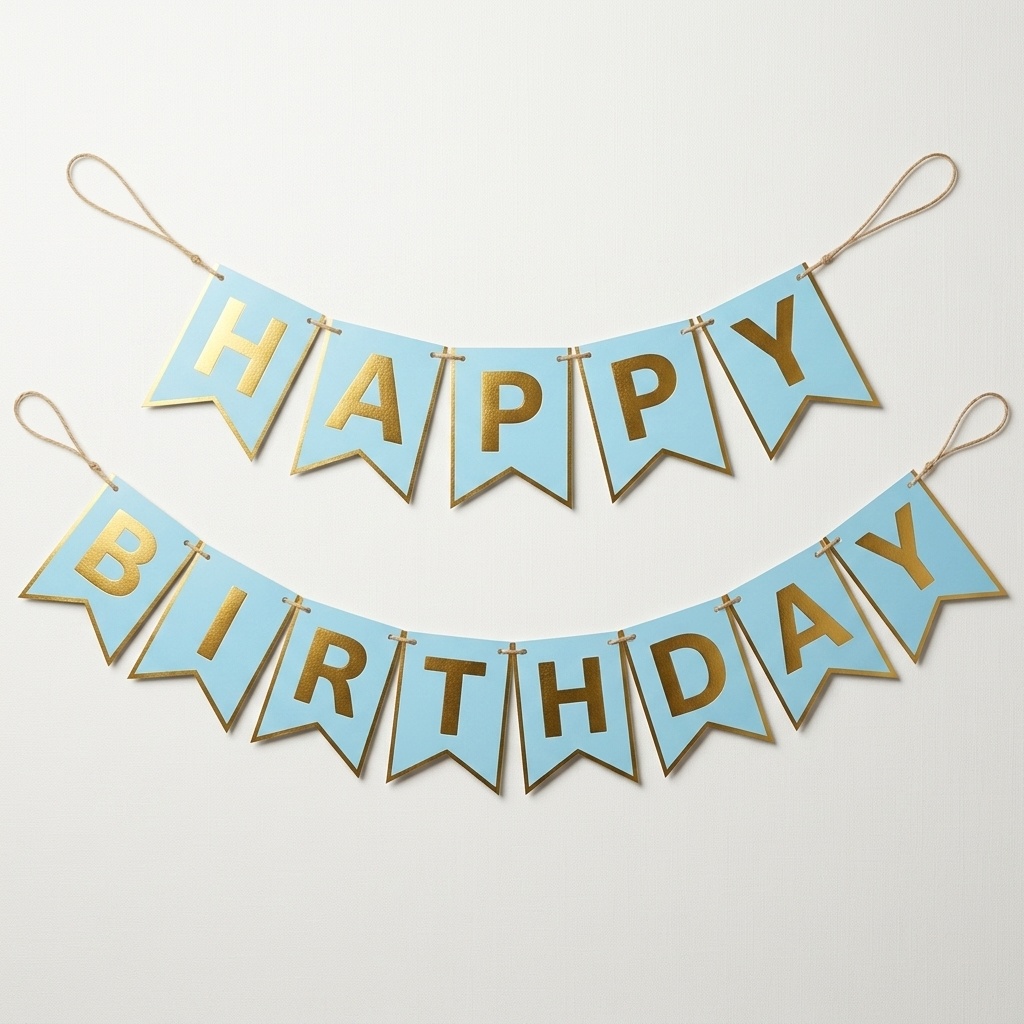 8691554661872.jpg Happy Birthday Varak Yaldızlı Lüx Parti Süsü Banner - Görsel 1