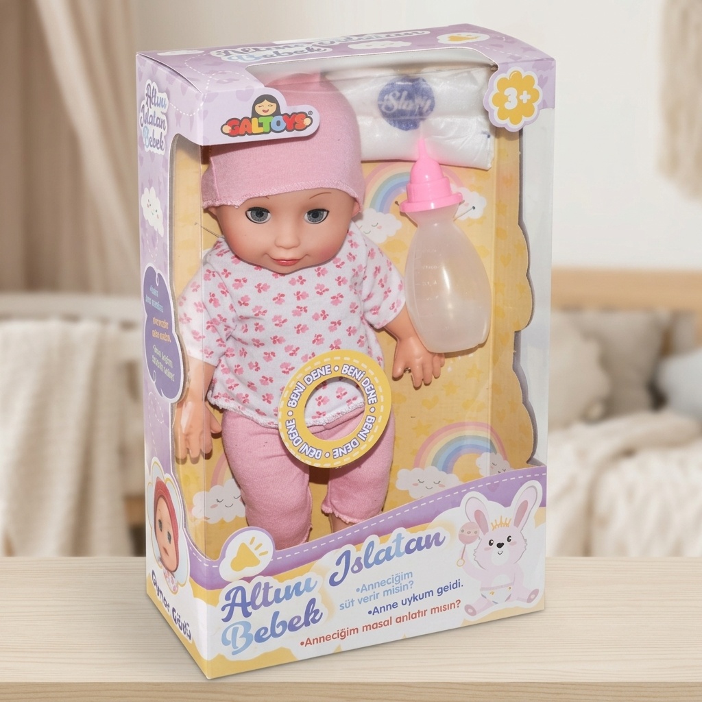 8692644042427.jpg Galtoys Konuşan Altını Islatan Bebek 27 cm - Pembe Kıyafetli - Görsel 1
