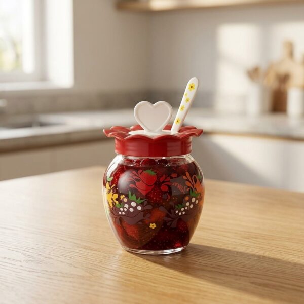 Frutta Kaşıklı Cam Kavanoz 370 CC