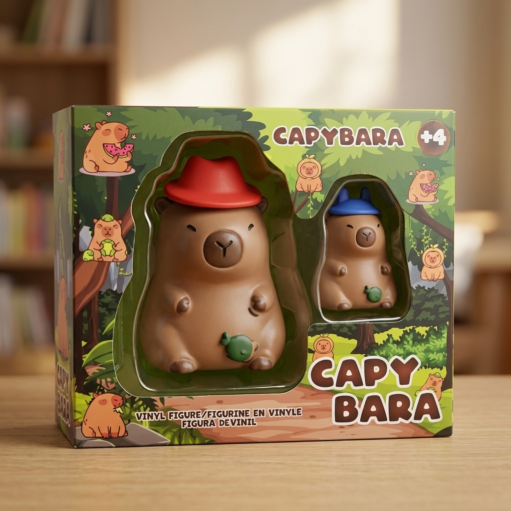 8694046219759.jpg Kembay Capybara Vinil Figür Seti 1 Büyük 1 Küçük - Görsel 1