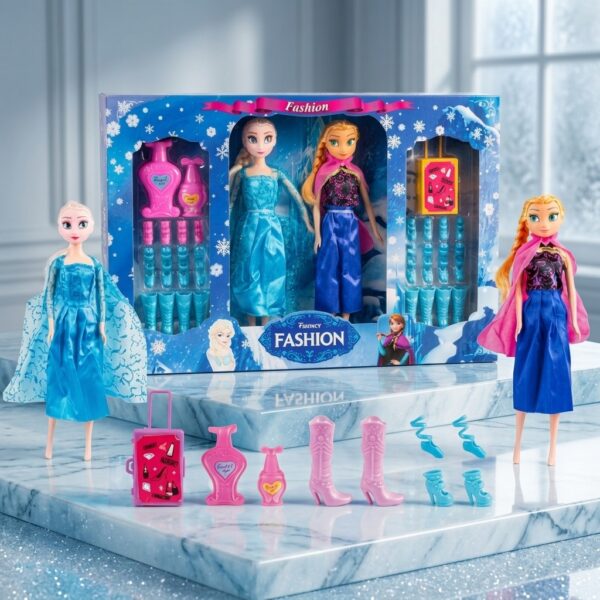 Kembay Fashion 2'li Frozen Temalı Bebek ve Aksesuar Seti
