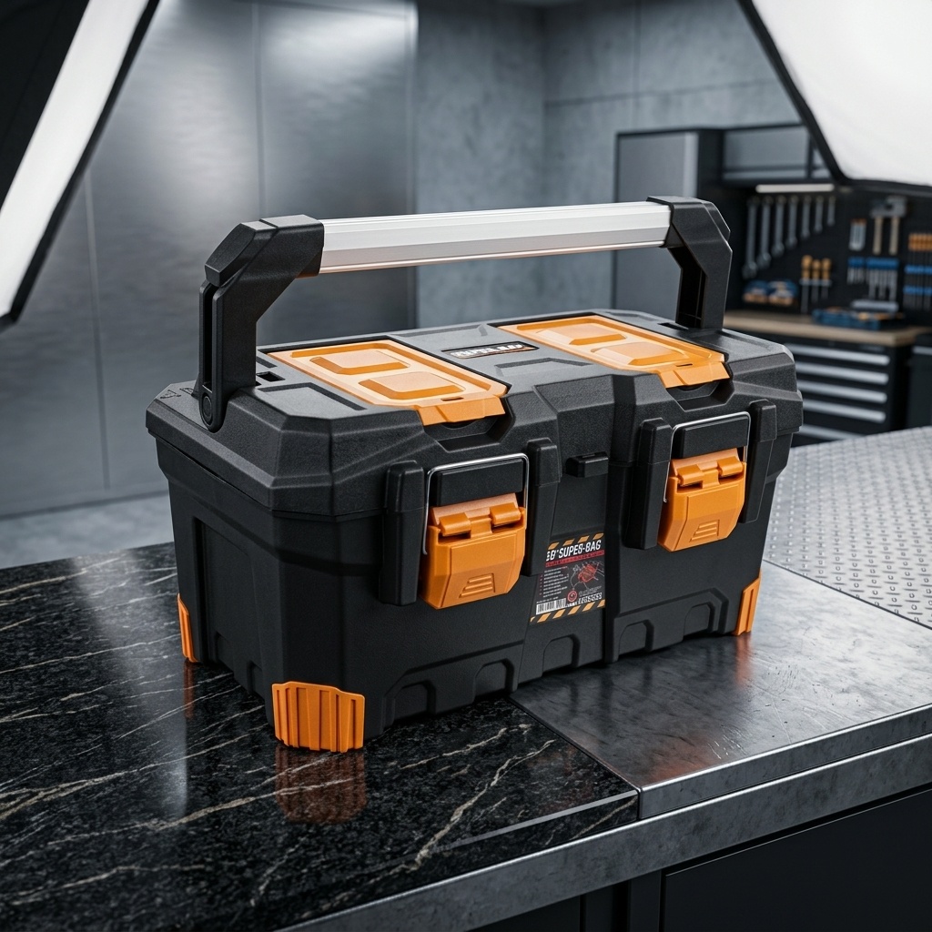 8696272011473.jpg Super Bag ASR-4050 20 İnç Alüminyum Saplı Siyah-Turuncu Alet Çantası - Görsel 1