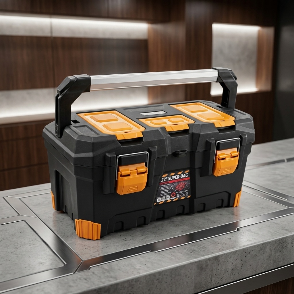 8696272011480.jpg Super Bag ASR-4051 22 İnç Siyah/Turuncu Alüminyum Saplı Alet Çantası - Görsel 1