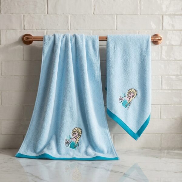 Özdilek Disney Frozen Snowflake Mavi 2'li Banyo Havlu Seti