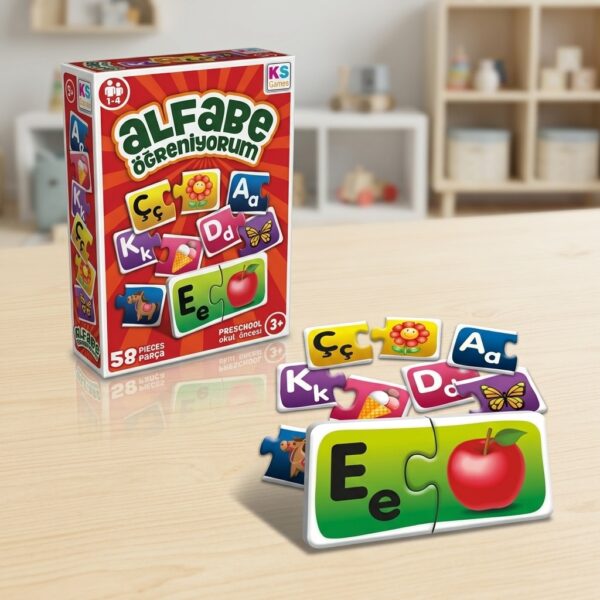 KS Games Alfabe Öğreniyorum 58 Parça Eğitici Puzzle