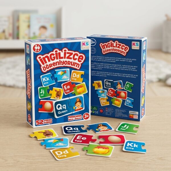 KS Games İngilizce Öğreniyorum 52 Parça Eğitici Puzzle Seti