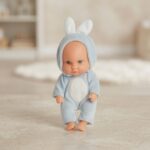 Erpa Kostümlü JR Bebek, 17 cm, Tavşan Figürlü Mavi